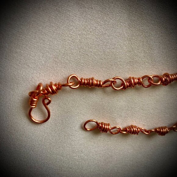 Copper chain links Lapis Lasuli Set of Two Bracelets, relationship gift - Picture 8 of 16